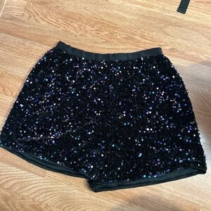 SHEIN Black Sequin Glam Shorts